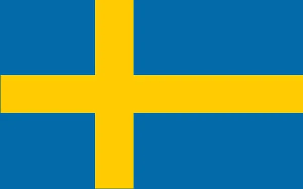 Sverige Flagga Vinkar Vinden Nationell Flagga Satin Tyg Ytstruktur Bakgrund — Stockfoto