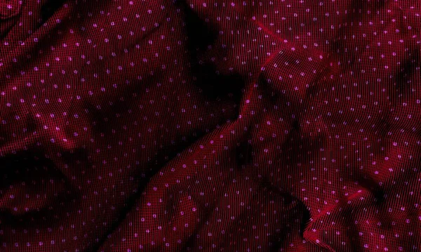 Fabric Metallic Sheen Small Polka Dots Red Color Now Shimmering — Stock Photo, Image