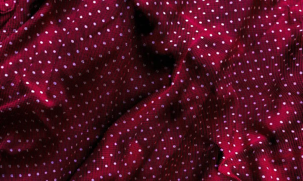 Küçük Puantiyeli Metalik Parıltılı Kumaş Kırmızı Renk Işıldayan Metalik Kumaş — Stok fotoğraf