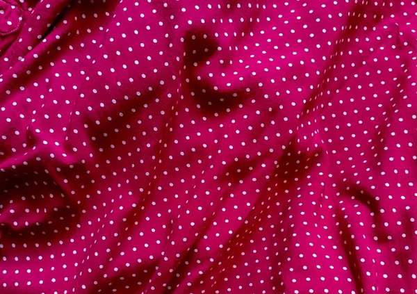 Fabric Egy Fém Fényes Kis Polka Pöttyök Vörös Szín Most — Stock Fotó