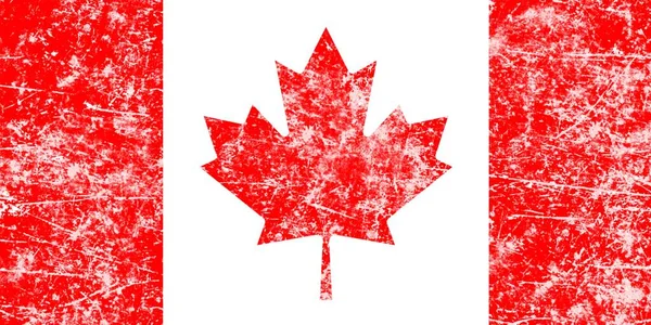 カナダの国旗カナダの国旗の生地の質感を振って 本当のテクスチャの旗 — ストック写真