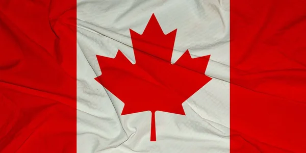 Bandiera Del Canada Rippled Seta Canadese Flag Waving Tessitura Della — Foto Stock