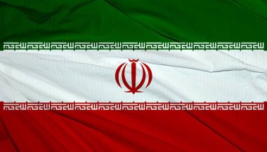 İran bayrağını dalgalandırın. İran 'ın bayrak sembolleri.