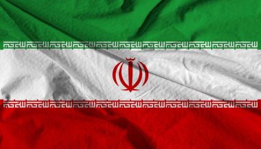 İran bayrağını dalgalandırın. İran 'ın bayrak sembolleri.