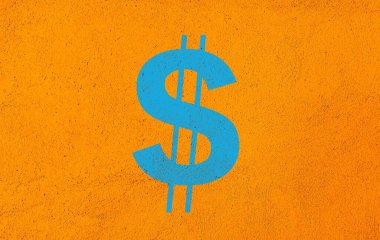 Para birimi sembolü dolar işareti. Dolar işaretleri farklı renklerde..