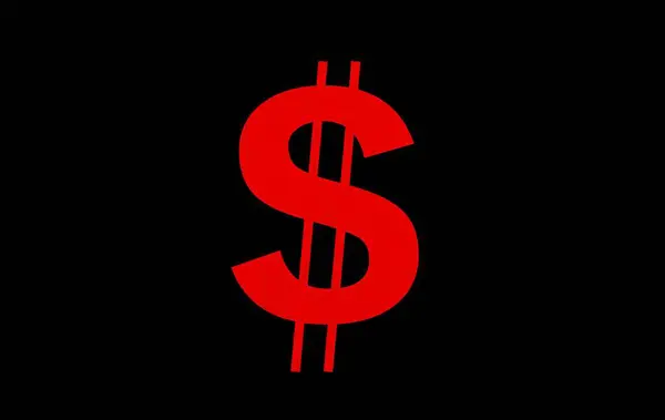 Currency symbol dollar sign.Line of dollar signs in multiple colors.