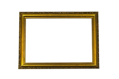 Beyaz arkaplanda çizikler ve çizikler olan boş küçük dikdörtgen resim çerçevesi