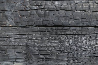 Görüntü, bir sürü siyah ve kahverengi işaretli yanmış bir ahşap yüzey. Yüzey kömürleşmiş ve kabataslak bir doku arkaplanı var. Sahne yıkım ve çürümenin bir parçasıdır. emlak sigortası