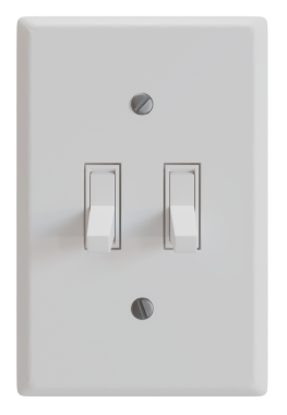 Beyaz tabanlı iki anahtar ve iki metal vida. İzole edilmiş. Kompozisyon için şeffaf arkaplan.