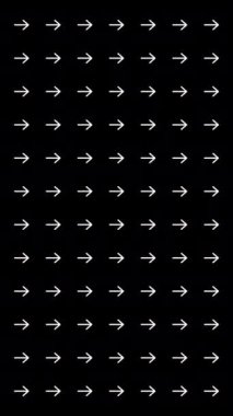 Senkronize beyaz ve kırmızı oklar deseni, saat yönünde ve saat yönünün tersine döner ve değişir. Devamlı döngü. Dikey.