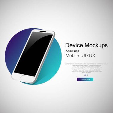 mobile phone design banner and poster, web simple illustration