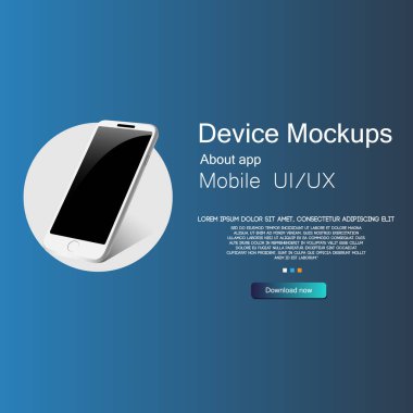 mobile phone design banner and poster, web simple illustration