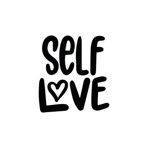 Handwriting Phrase Self Love Postcards Posters Stickers Etc — Stock Vector