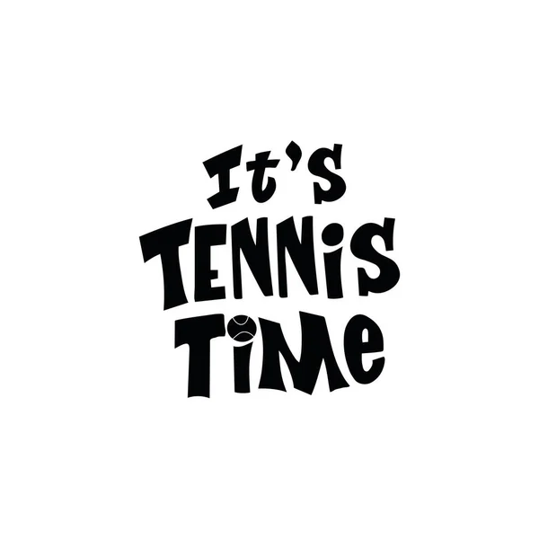Gioca Tennis Mano Disegnato Vettore Citazione Lettering Slogan Sportivi Motivazionali — Vettoriale Stock