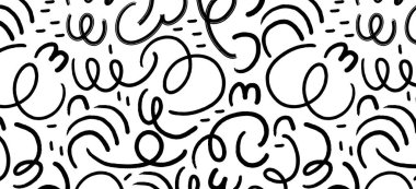 El çizimi kalem çizgileri ve karalamalar. Vektör kömür lekeleri, grevler ve girdaplar. Doodle tarzı kabataslak çizgiler. Yatay dalga fırça darbeleri koleksiyonu. Sert kenarlı çizik darbeleri.