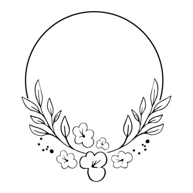 Özet çiçekli metin için Yuvarlak Çerçeve