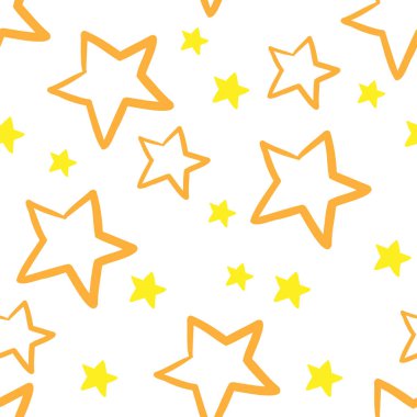 Yıldızlı kusursuz desen. El çizimi illüstrasyon