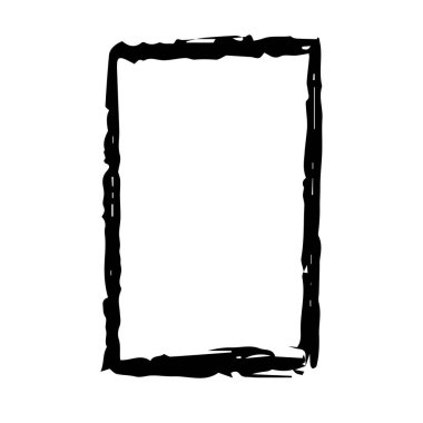 El çizimi grunge geometrik çerçeve dikdörtgen şeklinde. Soyut geometrik şekil.