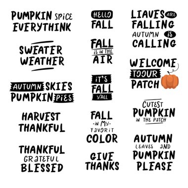 Elle çizilmiş Şükran Günü tipografi posteri. Kartpostal, sonbahar ikonu, logo ya da rozet için. Sonbahar vektör vintage biçimi kaligrafi 