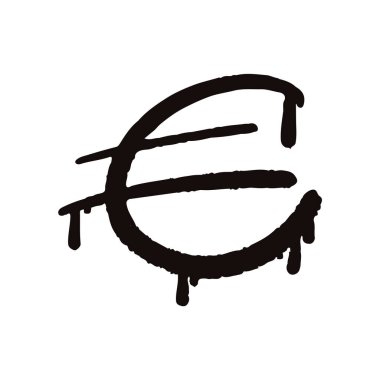 Avro sembolünün cesur ve anlamlı bir tasviri grunge kaligrafi tarzında damlayan boyayla yapılmış. Finans ve işletmeyle ilgili projeler için çarpıcı görseller yaratmak için mükemmel