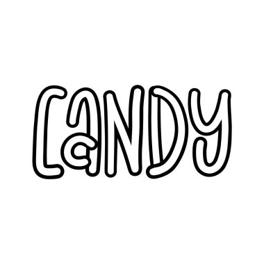 Şekerli ve samimi bir temadan esinlenilmiş siyah ve beyaz bir tipografi.  