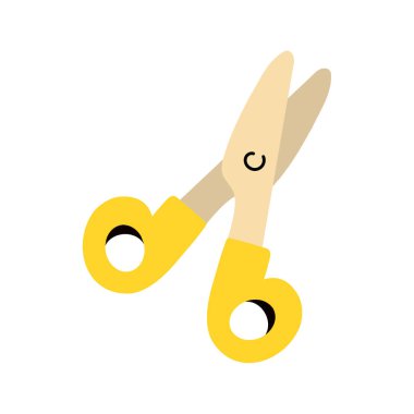 Çocuklar için Sarı Saplı Çizgi Film Güvenlik Makası  