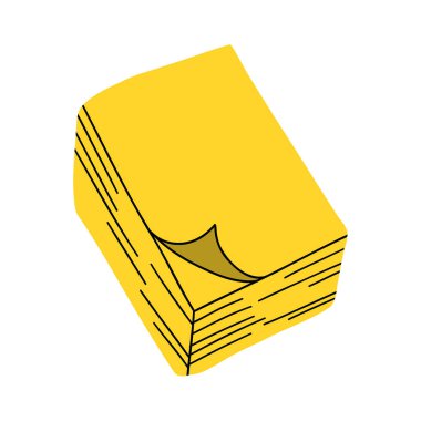 Çizgi film Yığını Sarı Yapışkan Notlar 