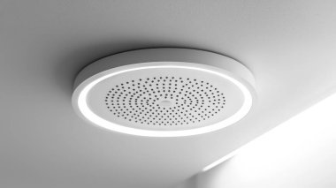 Bu modern tavan ışığı entegre hoparlör işlevselliği ile parlak bir tasarım içerir, herhangi bir çağdaş ayarda hem aydınlatma hem de ses sağlar.