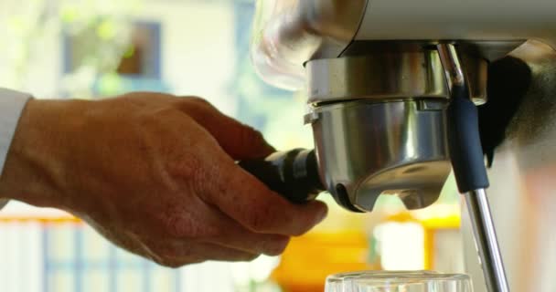 Footage Showing Person Preparing Espresso Machine — Stock Video