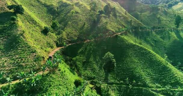 高山陡坡的空中景观 — 图库视频影像