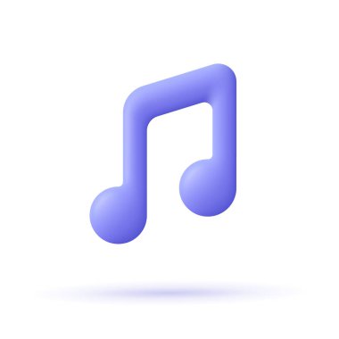 Müzik notası. Müzikal ses, müzikal semboller, melodi konsepti. 3d vektör simgesi. Çizgi film biçimi.