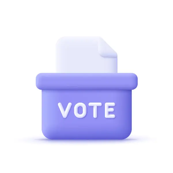 Wahlurne Abstimmungskonzept Vektorsymbol Minimaler Cartoon Stil — Stockvektor