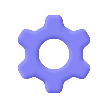 Mor mor takımlar, sembol. Teknik destek, onarım, servis, optimizasyon ve iş akışı konsepti. 3d vektör simgesi. Çizgi film biçimi.