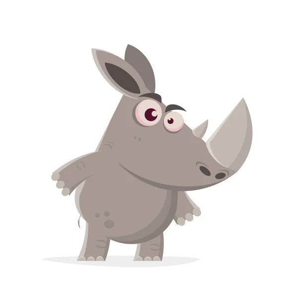 Ilustración Divertida Rinoceronte Dibujos Animados Enojado — Archivo Imágenes Vectoriales