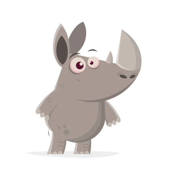 Funny Illustration Cartoon Rhino — Stock Vector