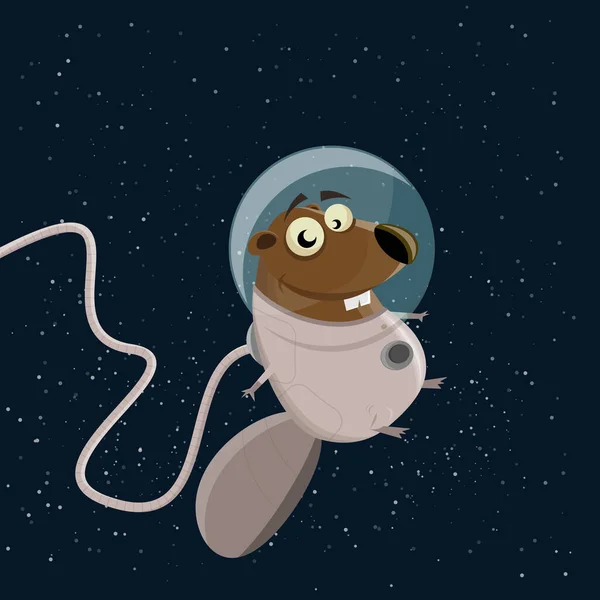 Funny Cartoon Beaver Astronaut Space Ilustracje Stockowe bez tantiem