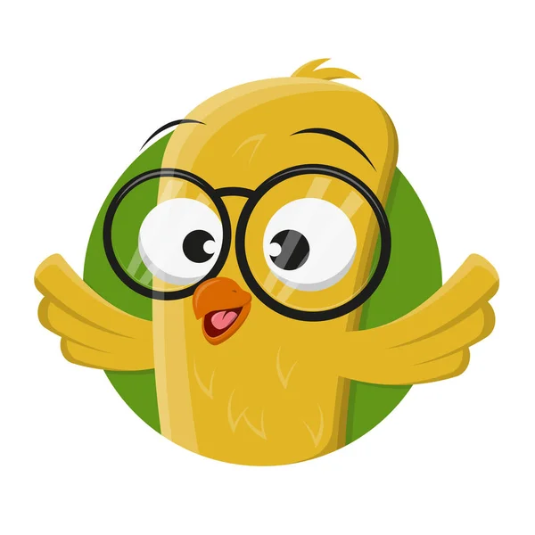 Pássaro Engraçado Dos Desenhos Animados Com Óculos Vetores De Stock Royalty-Free
