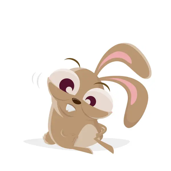 Divertente Illustrazione Del Cartone Animato Coniglio Traumatizzato Grafiche Vettoriali