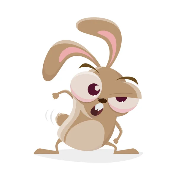 一只愤怒的卡通兔子的滑稽例证 免版税图库插图