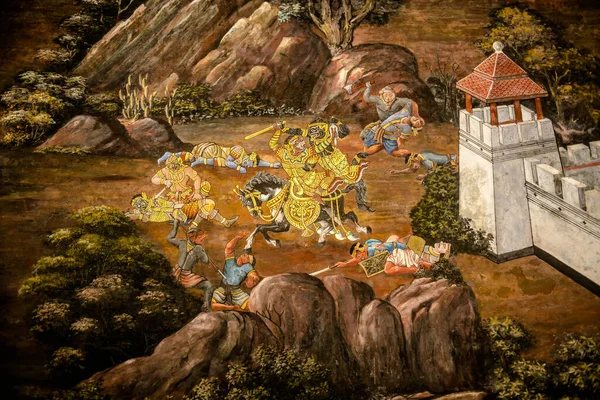 Ramayana Gemälde Der Wand Der Mythos Der Ramayana Geschichte Großen — Stockfoto