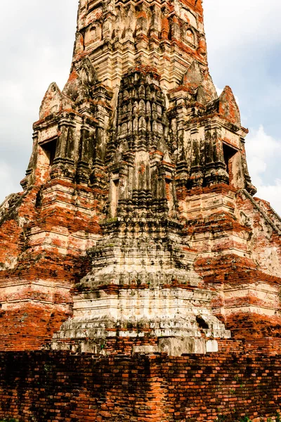 Parque Histórico Ayutthaya Del Edificio Ruina Entre Gran Zona Aterrizaje —  Fotos de Stock