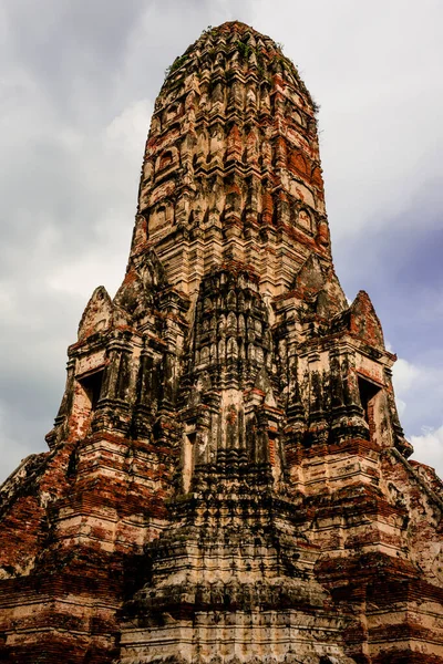 Ayutthaya Parc Historique Bâtiment Ruine Parmi Grande Zone Débarquement Dans — Photo