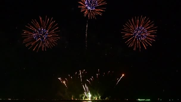 Feuerwerk Verschiedenen Musterstilen Und Farbtönen Pattaya Thailand Und November 2023 — Stockvideo