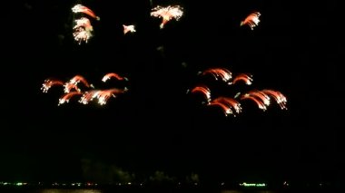 Havai fişekler Tayland 'da Pattaya' da 24-25 Kasım 2023 tarihlerinde farklı model stilleri ve renk tonlarını gösteriyor..