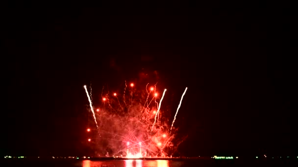 Fireworks Show Different Pattern Styles Color Tone Pattaya Thailand Nov — Stock Video