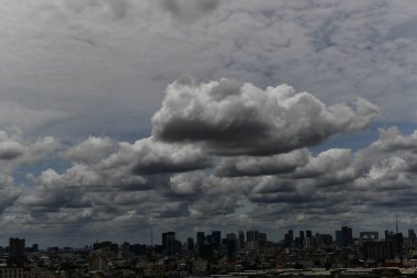 Mavi Gökyüzü Arkaplanı farklı türde güzel kabarık bulutlar ve güzel bir manzara ve bazıları da şehir manzarası..