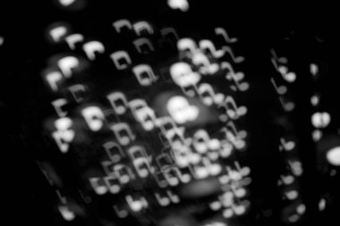 Farklı desen biçimlerinde siyah ve beyaz arkaplan dokusu ya odak noktasında, ya da bulanık görünümde, bazıları iç veya dış tasarım için gri tonda.