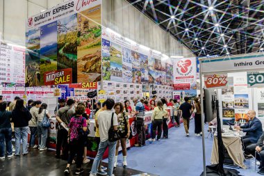 Bangkok, Tayland - 27 Haziran 2025: Bitec Bangna 'da düzenlenen Tayland Sağlık, Seyahat, Moda ve Turizm Sergisi.