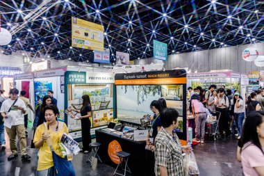 Bangkok, Tayland - 27 Haziran 2025: Bitec Bangna 'da düzenlenen Tayland Sağlık, Seyahat, Moda ve Turizm Sergisi.