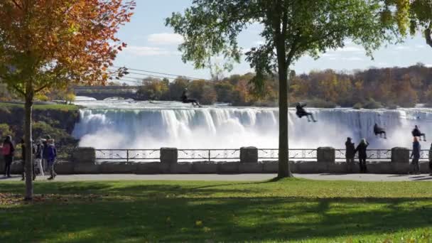 Niagara Falls City Ontario Kanada Október 2022 Emberek Használják Niagara — Stock videók